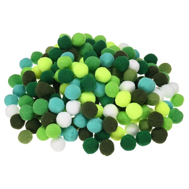 Uxcell 200-Pack Pom Poms para Manualidades, 0.79" (20mm) Poliéster Serie Verde Suave y Esponjoso Pompones Multicolores