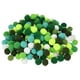 thumbnail image 1 of Uxcell 200-Pack Pom Poms para Manualidades, 0.79" (20mm) Poliéster Serie Verde Suave y Esponjoso Pompones Multicolores, 1 of 7