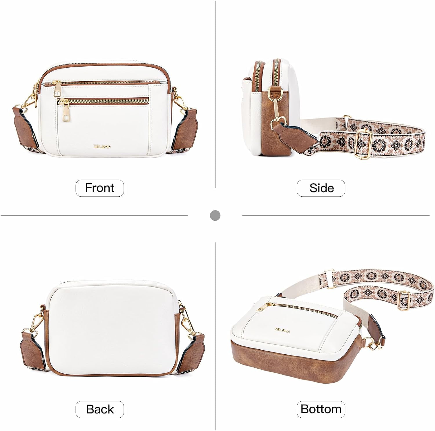 Crossbody Purse for Women Small Crossbody Bags Trendy Vegan Leather with Adjustable Shoulder Strap