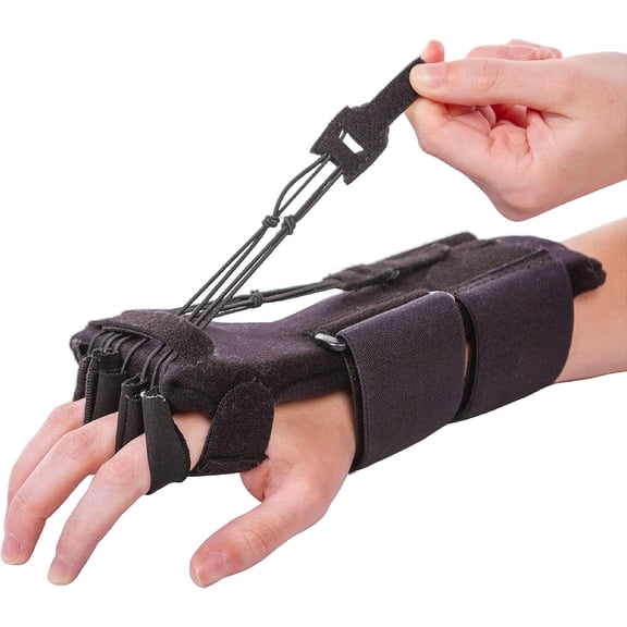 BraceAbility Radial Nerve Palsy Wrist Splint for Stroke Recovery and Wrist Drop with Adjustable Finger Extension, Universal