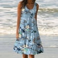 thumbnail image 2 of Summer Dresses for Women Beach Floral Tshirt Sundress Sleeveless Pockets Casual Loose Tank Dress, 2 of 5
