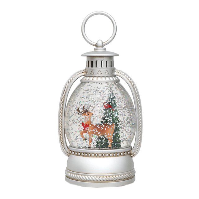 Adornos navideños con luces brillantes de Gardenne, farol navideño, farol navideño con purpurina, Papá Noel, muñeco de nieve, luz nocturna para decoración festiva del hogar.