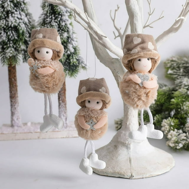 Hanging Pendant Angel Pattern Decorative Cloth Merry Christmas Stuffed Doll Decorations