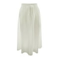 thumbnail image 7 of WENWU Women's New Mid Length Elastic High Waisted Fashion Elegant Solid Color Skirt Belly Fringe Skirt Midi Skirt with Pockets, 7 of 7