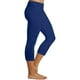 Koszal Femmes Couleur Unie Polyester Taille Haute Serré Fitness Leggings Yoga Pantalon Capris – image 2 sur 7