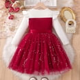 thumbnail image 4 of Vestido de Manga Larga para Niñas con Nudo de Arco Y Cinturón, de Moda de Color Sólido de Malla de Manga Larga para Niños 3-10 Años, 4 of 9