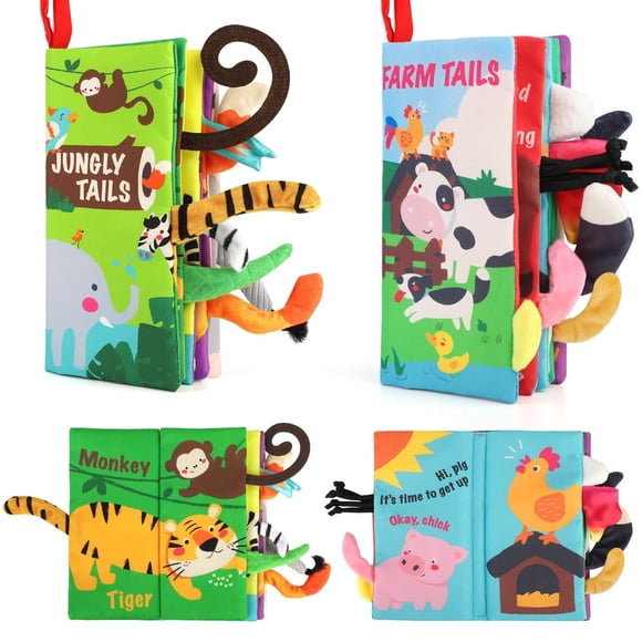Libros para bebés de 0 a 6 meses con tela sensorial al tacto