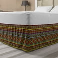 thumbnail image 1 of African Bed Skirt, Colorful Diamond Motifs with Angled Lines Lively Palette Geometric Borders, Elastic Bedskirt Dust Ruffle Wrap Around for Bedding Decor, 4 Sizes, Multicolor, by Ambesonne, 1 of 2
