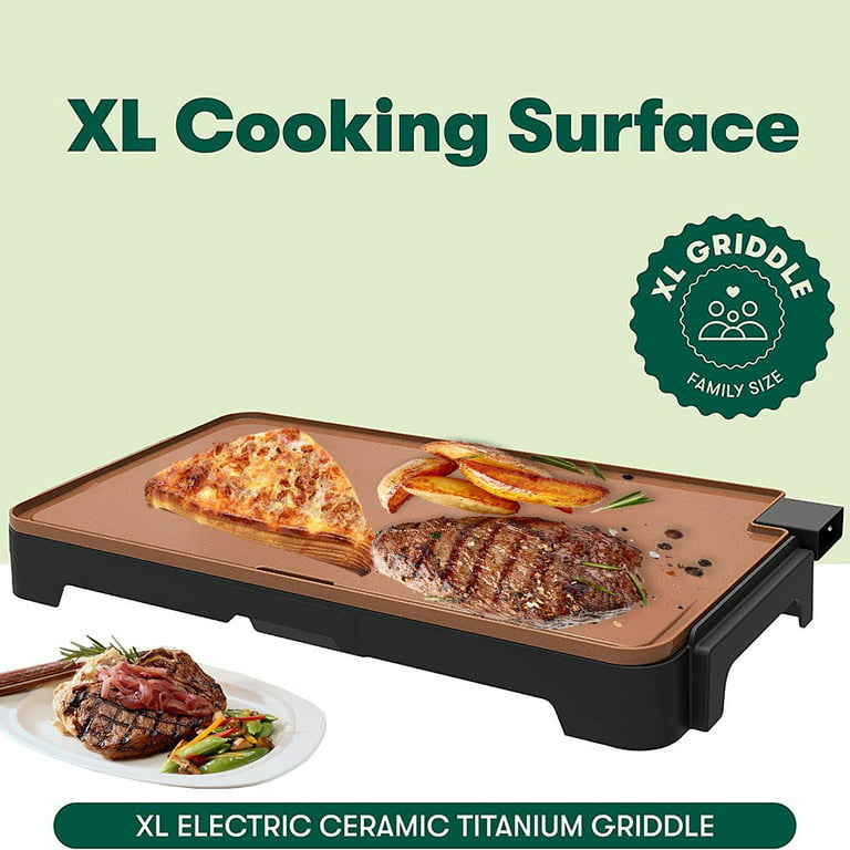 Extra-Large Nonstick Electric Griddle for up to 15 Pancakes/Eggs at Once  (12x22)