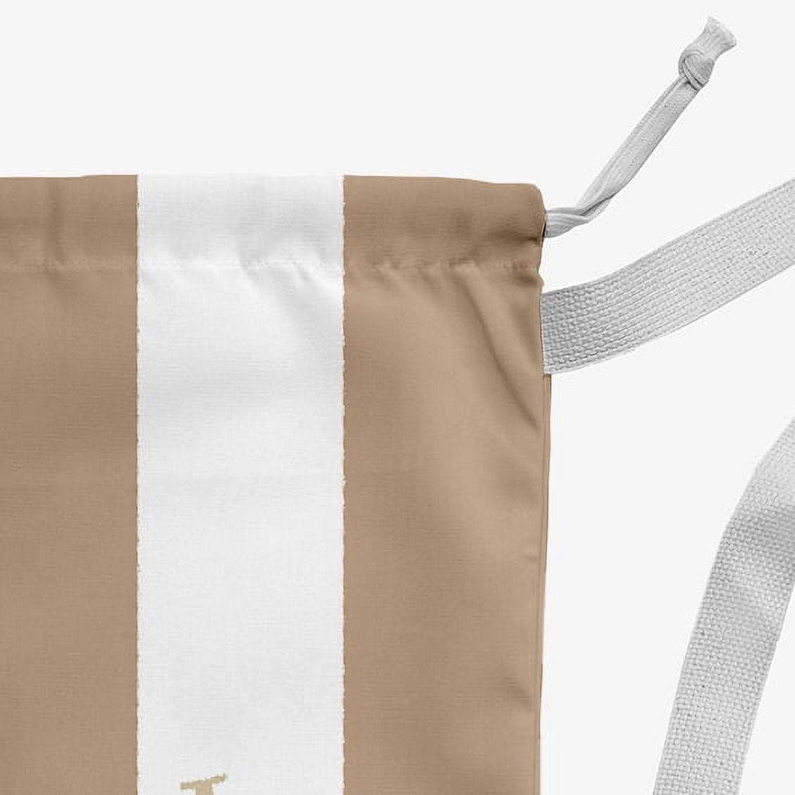 Simply Daisy Noel on a Stripe 18 x 29 inch Taupe Laundry Bag