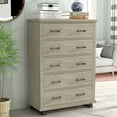 thumbnail image 2 of FESTIVO 38 inch Wide 5-Drawer Tall Dresser -Beige, 2 of 5