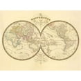 thumbnail image 2 of Andriveau-Goujon, J. 18x14 White Modern Wood Framed Museum Art Print Titled - Mappemonde, 1849, 2 of 4