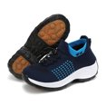 thumbnail image 3 of Daznico Women's Breathable Knit Sneakers - Lightweight Platform Shoes with Non- Sole for Walking, Yoga & Gym,Color:Blue,Size:8.5, 3 of 9