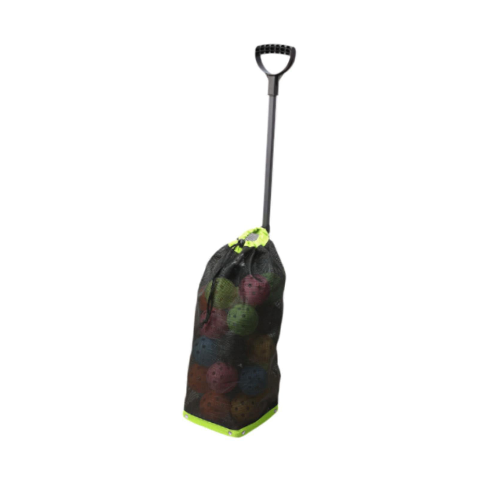 Pickleball Ball Retriever Grabber Basket Collector Adjustable Height Oxford Cloth for Outdoor Gym Training