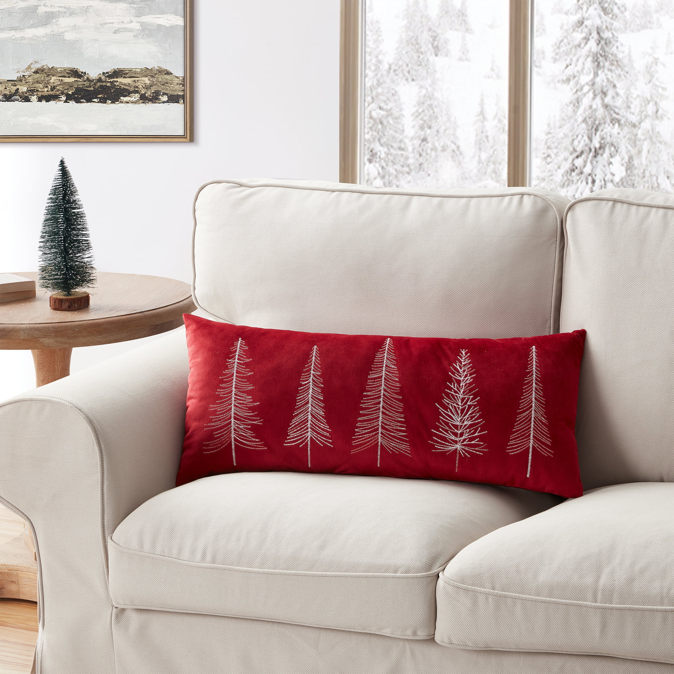 My Texas House Holiday Tree Velvet Decorative Pillow, 12" x 28", Green -  Walmart.com