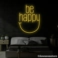 thumbnail image 3 of Glowneon Be Happy Neon Sign, Quotes Led Sign, Motivation Quote Sign, Girl Room Decor, Coffee Decor, 3 of 5