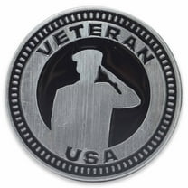 Veteran USA Adhesive Metal Car Emblem for Car, Truck, or Trailer