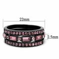 thumbnail image 2 of Women's Stainless Steel Light Black Crystal Multicolor 5.49(g) Engagement Ring, 2 of 5