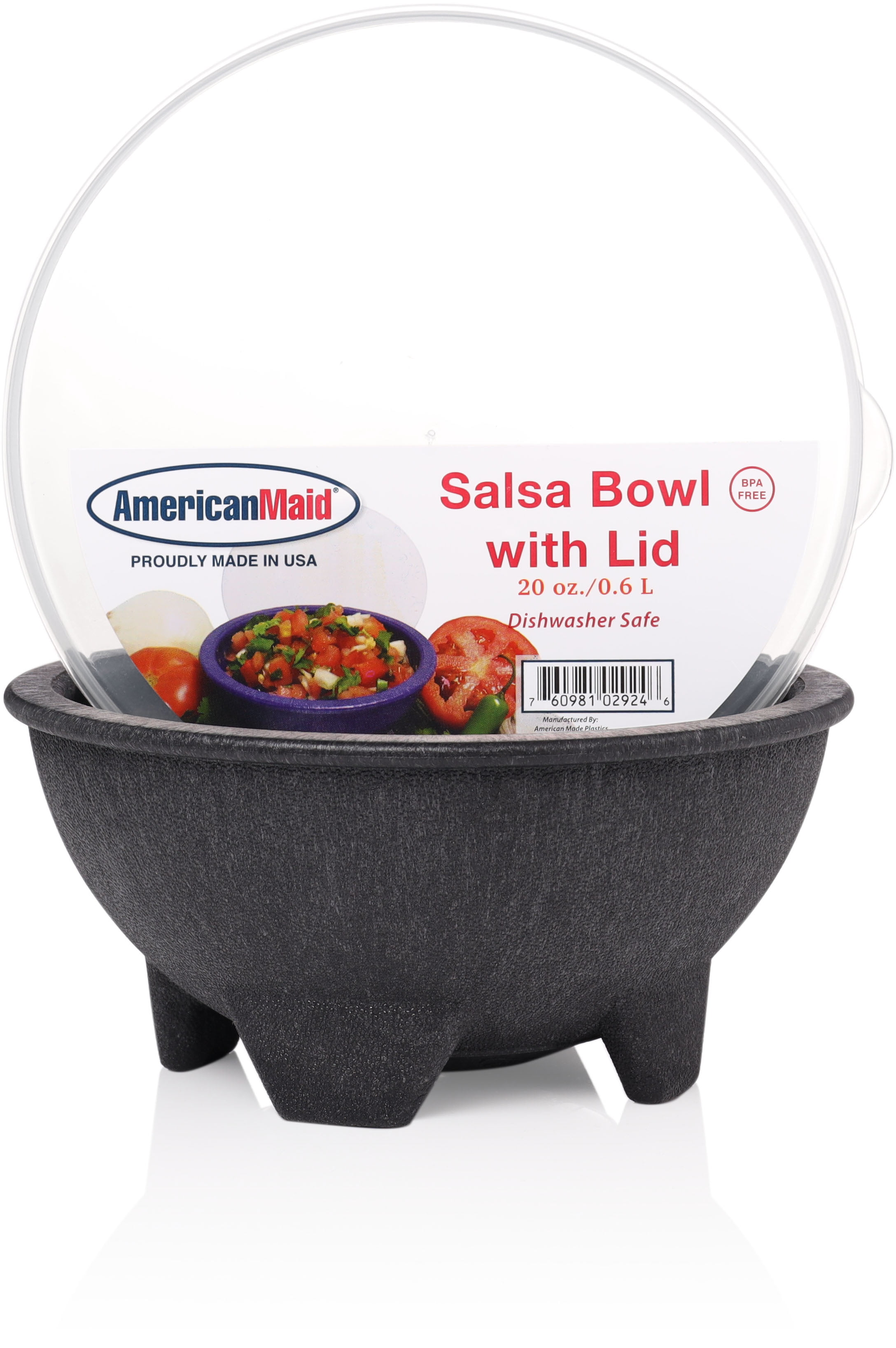 American Maid 10oz Salsa Bowl, Pack 8, Black 