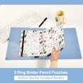 thumbnail image 5 of 2 Pack Pencil Pouch for 3 Ring Binder Smooth Zipper Folders with Pockets Clear Window Pencil Case Cute Birds and Sunflowers, 5 of 6