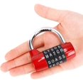 thumbnail image 3 of Candado para casillero de gimnasio, candado de aleación resistente de 5 letras, candado de seguridad resistente con contraseña, fácil de configurar su propio combo reiniciable sin llave, rojo, 3 of 4