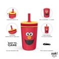 thumbnail image 4 of Zak Designs Sesame Street Kelso Tazas para niños pequeños para viajes o en casa, taza de acero inoxidable con aislamiento al vacío de 12 oz con diseño a prueba de fugas es perfecta para niños (Elmo), 4 of 5