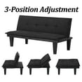 thumbnail image 3 of Leumius Black Futon Sofa Bed,Modern Faux Suede Convertible Sofa Bed with 3 Adjustable Backrest Angles,Loveseat Sleeper Couch for Living Room Apartment Furniture, 3 of 8