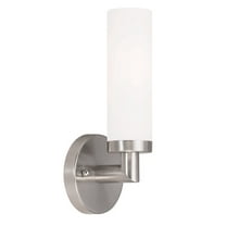 4.5 inch 1 Light Brushed Nickel Wall Sconce with White Twist Lock Glass Shade