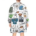 thumbnail image 2 of Blue Football Game Icons Pattern Wearable Oversized Blanket,Wearable Blanket Hoodie for Adults,Cozy Hooded Blankets with Super Pockets,Super Warm Fuzzy Pullover for Women & Men, 2 of 6