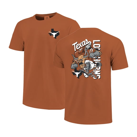 Men's Burnt Orange Texas Longhorns Sketched Mascot Comfort Colors T-Shirt