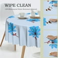 thumbnail image 3 of ZNDUO Blue Blooming Flower Pattern Round Tablecloth, Anti-fouling and Anti-wrinkle Washable Polyester Table Cloth, 60 inch, 3 of 8