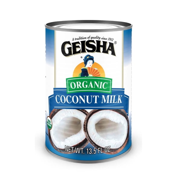 GEISHA Organic Coconut milk 13.5 FL OZ. (Pack of 12), Organic Coconut milk | USDA Organic - No Trans Fat - No Sugar Added - Gluten Free-Dairy Alternative Coffee Creamer-Made in Thailand
