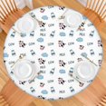thumbnail image 2 of White Cow Milk Jar Cloud Pattern Round Fitted Tablecloth with Elastic Edge,Dining Table Cover Waterproof,Outdoor Round Tablecloth for Camping,Dining,Indoor and Outdoor, 2 of 7