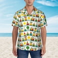 thumbnail image 2 of Pofeuu Train With Animals Print Hawaiian Shirt for Men Sleeves Casual Button Down Summer Beach Dress Shirts T-Shirts,Medium, 2 of 7