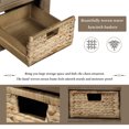 thumbnail image 5 of Cfowner Rustic Storage Entryway Bench with 3 Drawers and Rattan Baskets, Solid Wood Shoe Storage Bench with Removable Cushion for Living Room, Entryway, Easy to Assemble, 5 of 7