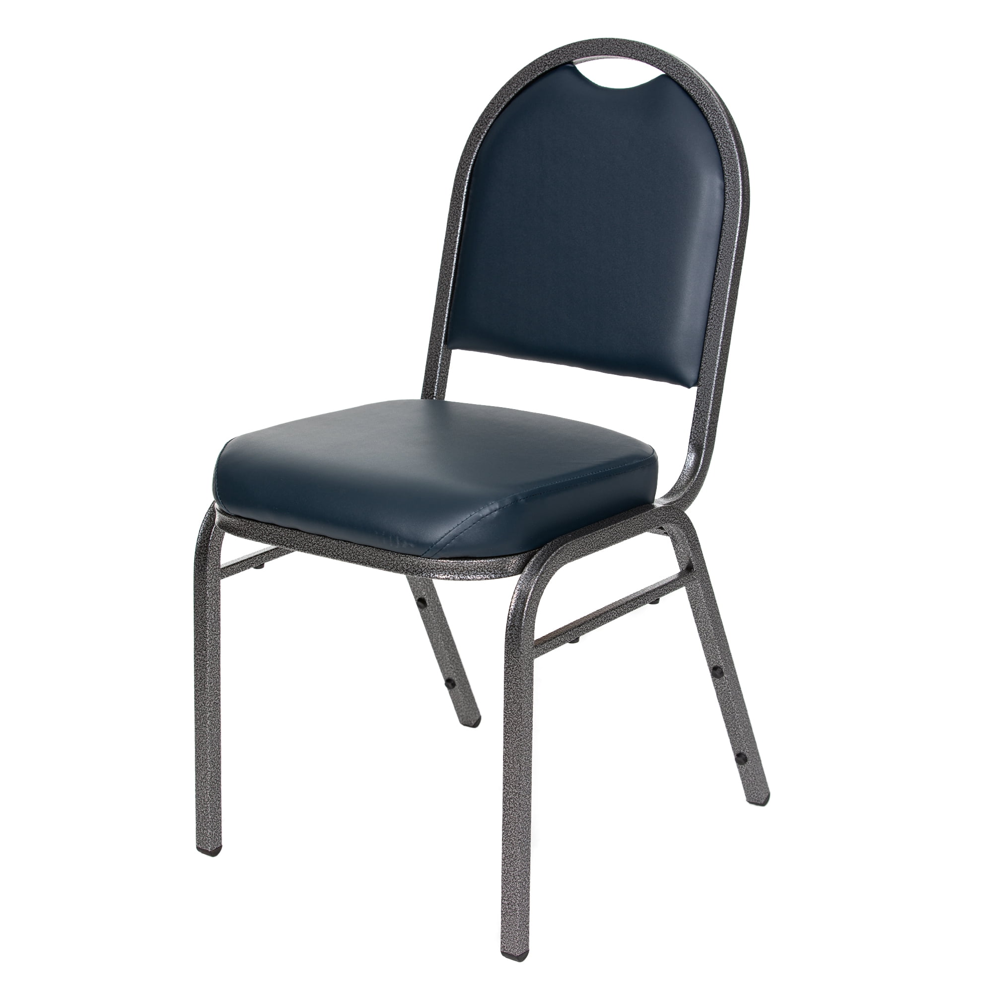 Hampden Furnishings Celia Collection Vinyl Banquet Chair, Dark Blue, Pack of 2