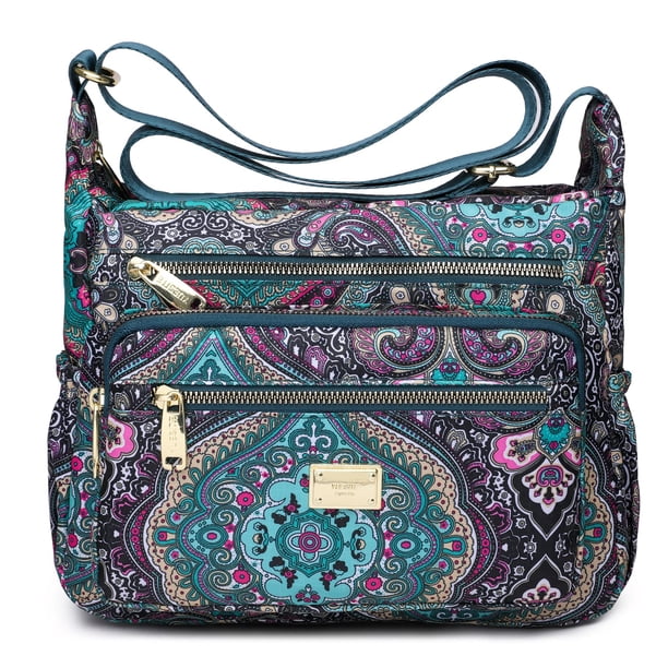 Bolso de hombro Pealwel Mujer múltiples bolsillos Ss-black&blue