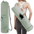 thumbnail image 1 of Yoga Mat Bag with Water Bottle Pocket and Wet Bottom Bag, Green Storage Bag, 1 of 5