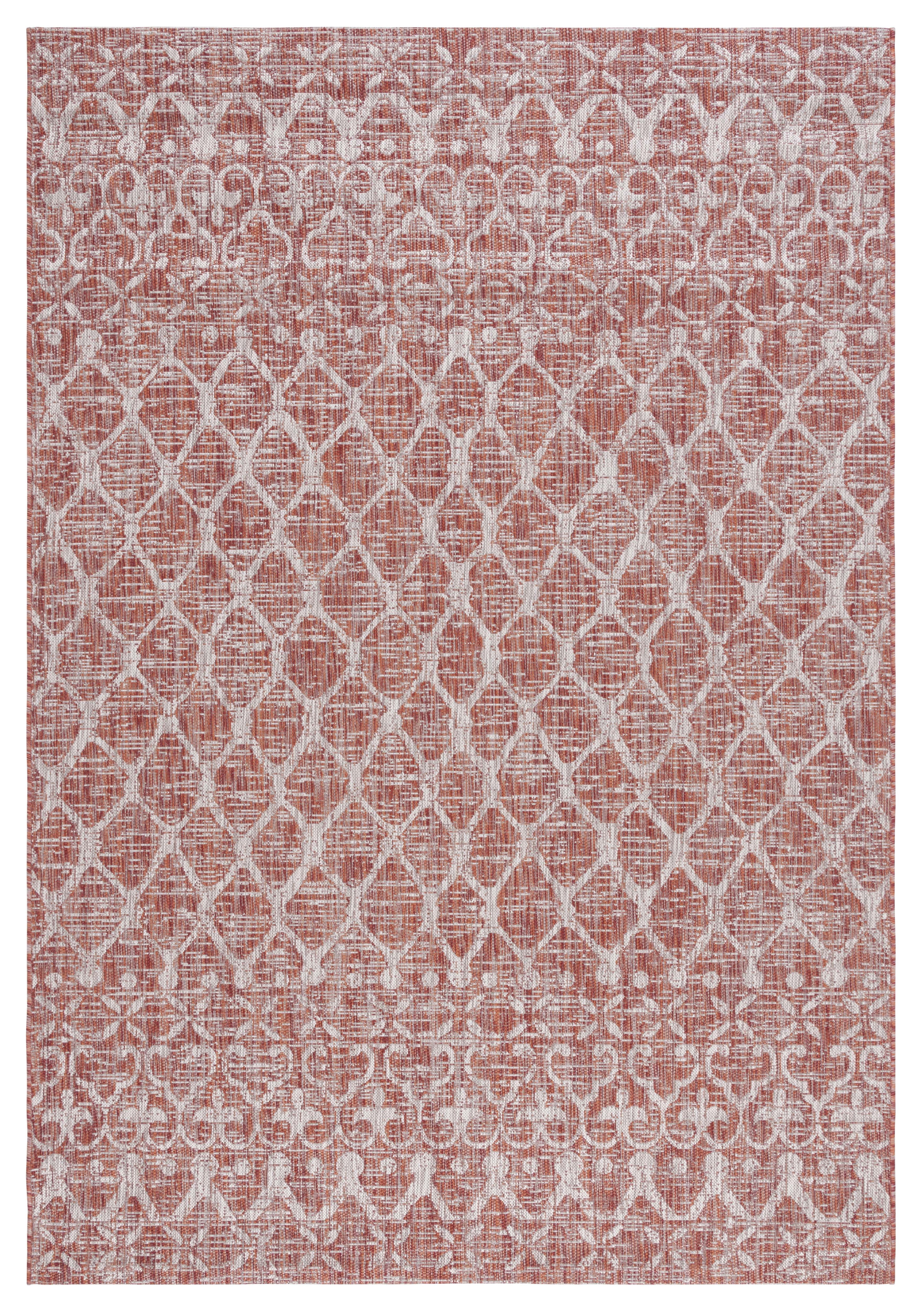 Safavieh Courtyard Anson Geometric Indoor/Outdoor Area Rug, Rust/Gray, 6'7" x 9'6"