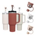 thumbnail image 1 of 3 Pack Straw Cover for Stanley Cups,Cute Bear Straw Protector Cover Compatible for Stanley 30&40oz S, 1 of 5