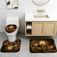 thumbnail image 5 of 4PCS Deer Shower Curtain Set, Country Mountain Pine Tree Foggy Woodland Elk Birds Wildlife Animals Hunting Lake Cabin Rustic Farmhouse Bathroom Decor, Non-Slip Bath Mat, Crescent Moon, 5 of 7