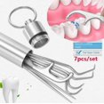 thumbnail image 1 of Juego de bolsillo de palillos de dientes de acero inoxidable portátil de 7 piezas, kit de limpieza de palillos de dientes de metal reutilizables con soporte compatible con picnic al aire lib, 1 of 4