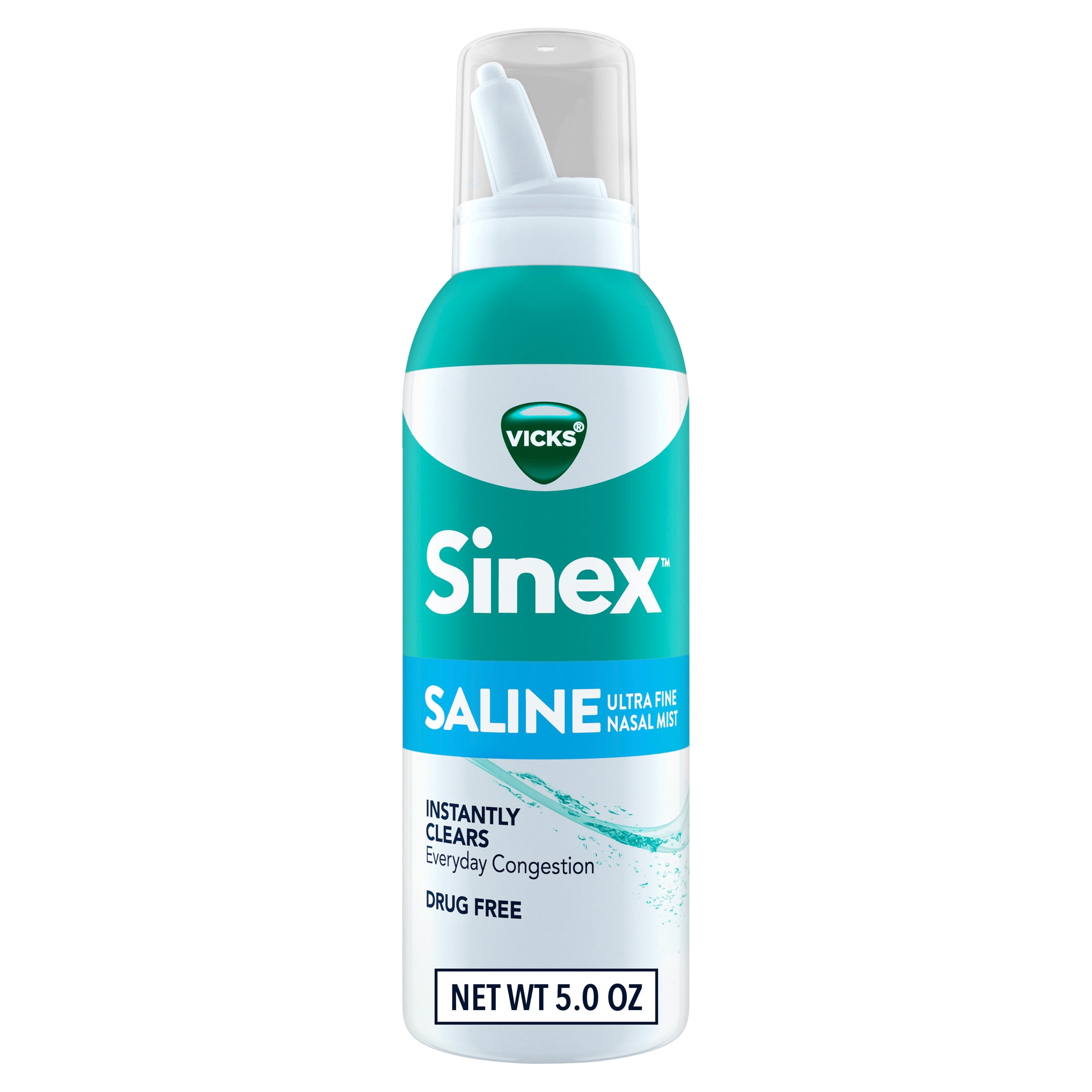 (4 pack) Vicks Sinex Saline Nasal Spray, Nasal Decongestant for Sinus Relief, 5 oz