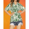 thumbnail image 3 of HAPPY BAY Button Down Shirt for Women Summer Beach Party Short Sleeve Vacation Blouse Shirt Hawaiian T-Shirt Blouses Dress Tee Shirts Tops for Women L Aloha Turtle, Green, 3 of 6