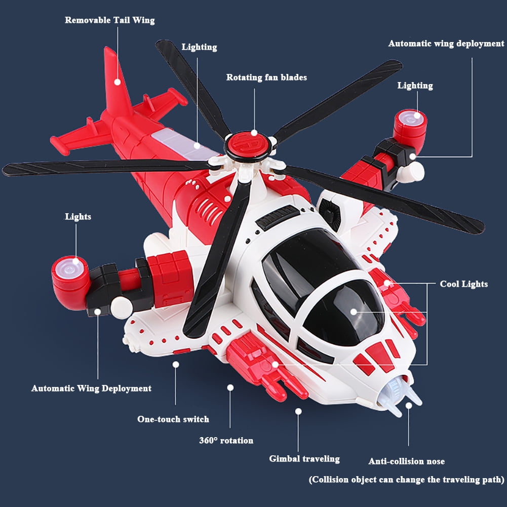 Esaierr Electric Helicopter Toy for Toddler Baby Airplane Toys with Lights and Music Battery Operated for Boys and Girls Ages 3-8 Years Old