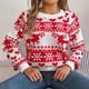 thumbnail image 1 of Suéter de cuello redondo para mujer, estampado navideño, cuello redondo, manga larga, suéter de punto, blusa para mujer, blusa de poliéster, 1 of 6