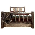 thumbnail image 6 of Homestead Collection King Storage Bed w/ Laser Engraved Wolf Design, Stain & Clear Lacquer Finish, 6 of 10