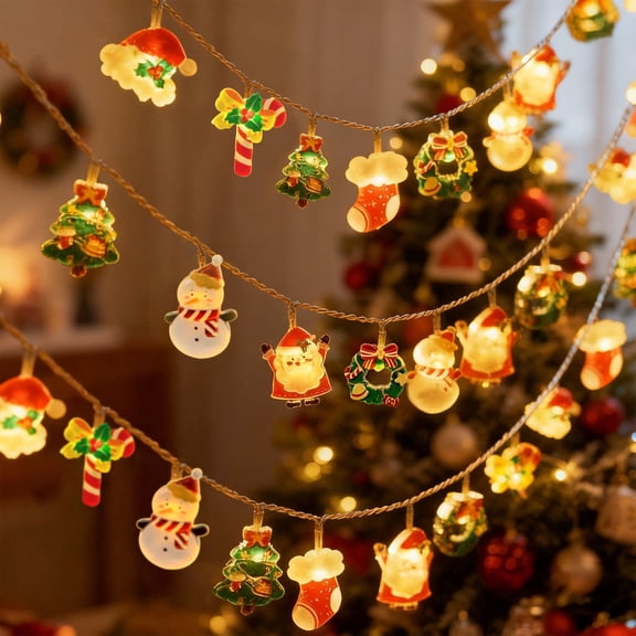 Christmas String Lights,10FT 20LED New Year Lights USB & Battery Operated (Not Included) 2026 Cute Christmas Fairy Lights, 2 Flashing Modes for Christmas Tree Decor Indoor Outdoor,Home,Party,Wedding
