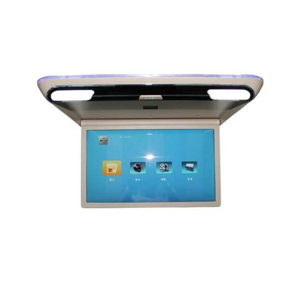 Car Monitor 19 Inch LCD Screen 1080P Car Video Players Auto Ceiling TV Roof Mount Display FM Speaker Link ,Vibrant Colors