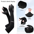 thumbnail image 3 of 2 pairs of summer sunscreen breathable ice silk extended two-finger glove arm sleeves, 3 of 5